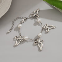 Thumbnail for Dainty Bowknot Tassel Pearl Chain Bracelet - ArtGalleryZen