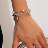 Thumbnail for Dainty Bowknot Tassel Pearl Chain Bracelet - ArtGalleryZen