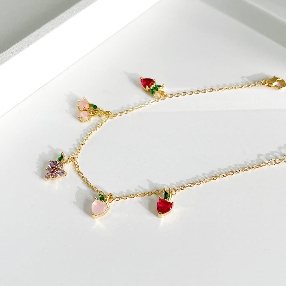 Dainty Colorful Crystal Fruits Bracelet - ArtGalleryZen