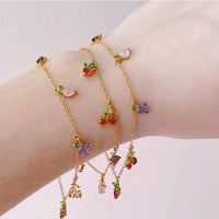 Thumbnail for Dainty Colorful Crystal Fruits Bracelet - ArtGalleryZen