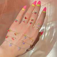 Thumbnail for Dainty Colorful Crystal Fruits Bracelet - ArtGalleryZen