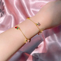 Thumbnail for Dainty Colorful Crystal Fruits Bracelet - ArtGalleryZen