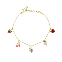 Thumbnail for Dainty Colorful Crystal Fruits Bracelet - ArtGalleryZen