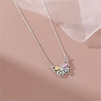Thumbnail for Dainty Colorful CZ Inlaid Butterfly Necklace - ArtGalleryZen