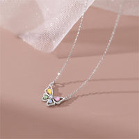 Thumbnail for Dainty Colorful CZ Inlaid Butterfly Necklace - ArtGalleryZen