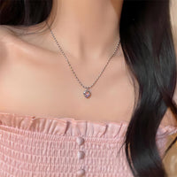 Thumbnail for Dainty Crystal Heart Matching Necklace - ArtGalleryZen