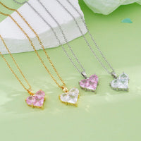 Thumbnail for Dainty Crystal Heart Pendant Necklace - ArtGalleryZen
