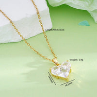 Thumbnail for Dainty Crystal Heart Pendant Necklace - ArtGalleryZen