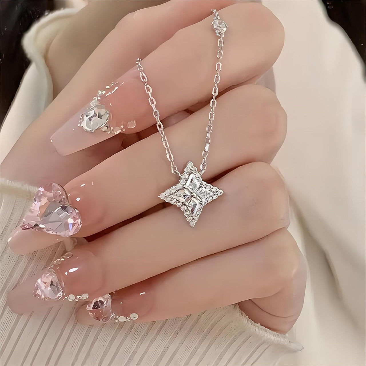 Dainty Crystal Sparkle Necklace Bracelet Set - ArtGalleryZen