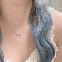 Thumbnail for Dainty CZ Inlaid Bowknot Charm Necklace - ArtGalleryZen