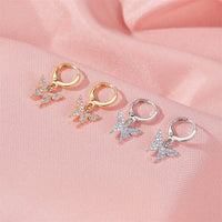 Thumbnail for Dainty CZ Inlaid Butterfly Huggie Hoop Earrings - ArtGalleryZen