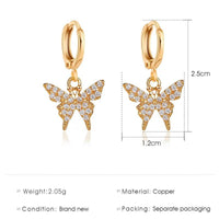 Thumbnail for Dainty CZ Inlaid Butterfly Huggie Hoop Earrings - ArtGalleryZen