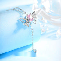 Thumbnail for Dainty CZ Inlaid Butterfly Wings Necklace - ArtGalleryZen