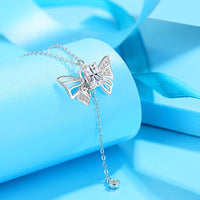 Thumbnail for Dainty CZ Inlaid Butterfly Wings Necklace - ArtGalleryZen