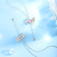 Thumbnail for Dainty CZ Inlaid Butterfly Wings Necklace - ArtGalleryZen