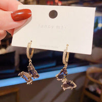 Thumbnail for Dainty CZ Inlaid Crystal Butterfly Necklace Earrings Ring Set - ArtGalleryZen