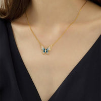 Thumbnail for Dainty CZ Inlaid Enamel Butterfly Necklace Bracelet Set - ArtGalleryZen