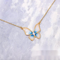 Thumbnail for Dainty CZ Inlaid Enamel Butterfly Necklace Bracelet Set - ArtGalleryZen
