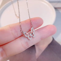 Thumbnail for Dainty CZ Inlaid Hollowed-out Butterfly Necklace - ArtGalleryZen