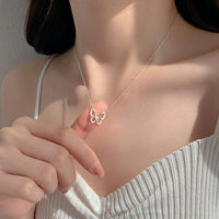 Thumbnail for Dainty CZ Inlaid Hollowed-out Butterfly Necklace - ArtGalleryZen
