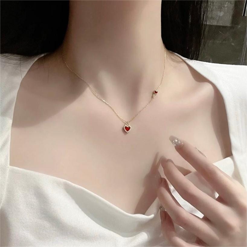 Dainty CZ Inlaid Lock And Key Heart Necklace - ArtGalleryZen