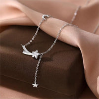 Thumbnail for Dainty CZ Inlaid Meteor Star Moon Phase Necklace - ArtGalleryZen