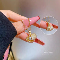 Thumbnail for Dainty CZ Inlaid Pearl Shell Pendant Chain Necklace - ArtGalleryZen