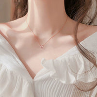 Thumbnail for Dainty CZ Inlaid Pink Cherry Blossom Necklace - ArtGalleryZen