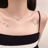 Thumbnail for Dainty CZ Inlaid S925 Sterling Silver Duo Butterfly Necklace - ArtGalleryZen