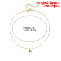 Thumbnail for Dainty Enamel Cherry Pendant Box Chain Choker Necklace - ArtGalleryZen