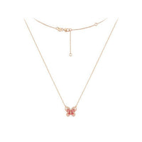Thumbnail for Dainty Enamel Filigree Inlay Butterfly Necklace - ArtGalleryZen
