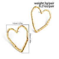 Thumbnail for Dainty Geometric Hollow Heart Stud Earrings - ArtGalleryZen