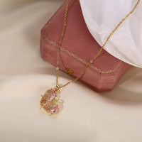 Thumbnail for Dainty Gold Silver Tone Bowknot Heart CZ Pendant Necklace - ArtGalleryZen