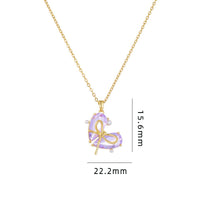 Thumbnail for Dainty Gold Silver Tone Bowknot Heart CZ Pendant Necklace - ArtGalleryZen