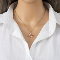 Thumbnail for Dainty Gold Silver Tone Bowknot Heart CZ Pendant Necklace - ArtGalleryZen