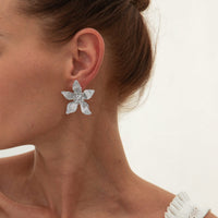 Thumbnail for Dainty Gold Silver Tone Flower Stud Earrings - ArtGalleryZen