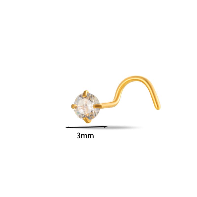 Dainty Heart Star CZ Stainless Steel Nose Piercing Nose Stud - ArtGalleryZen