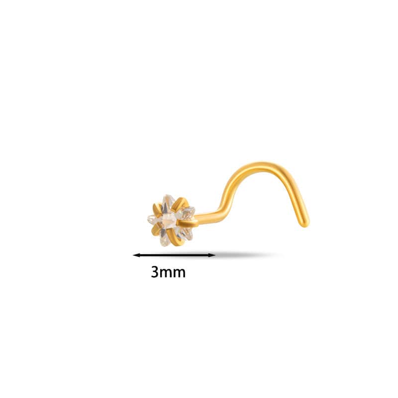 Dainty Heart Star CZ Stainless Steel Nose Piercing Nose Stud - ArtGalleryZen