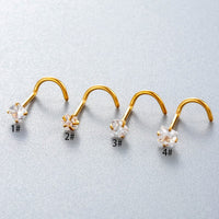 Thumbnail for Dainty Heart Star CZ Stainless Steel Nose Piercing Nose Stud - ArtGalleryZen