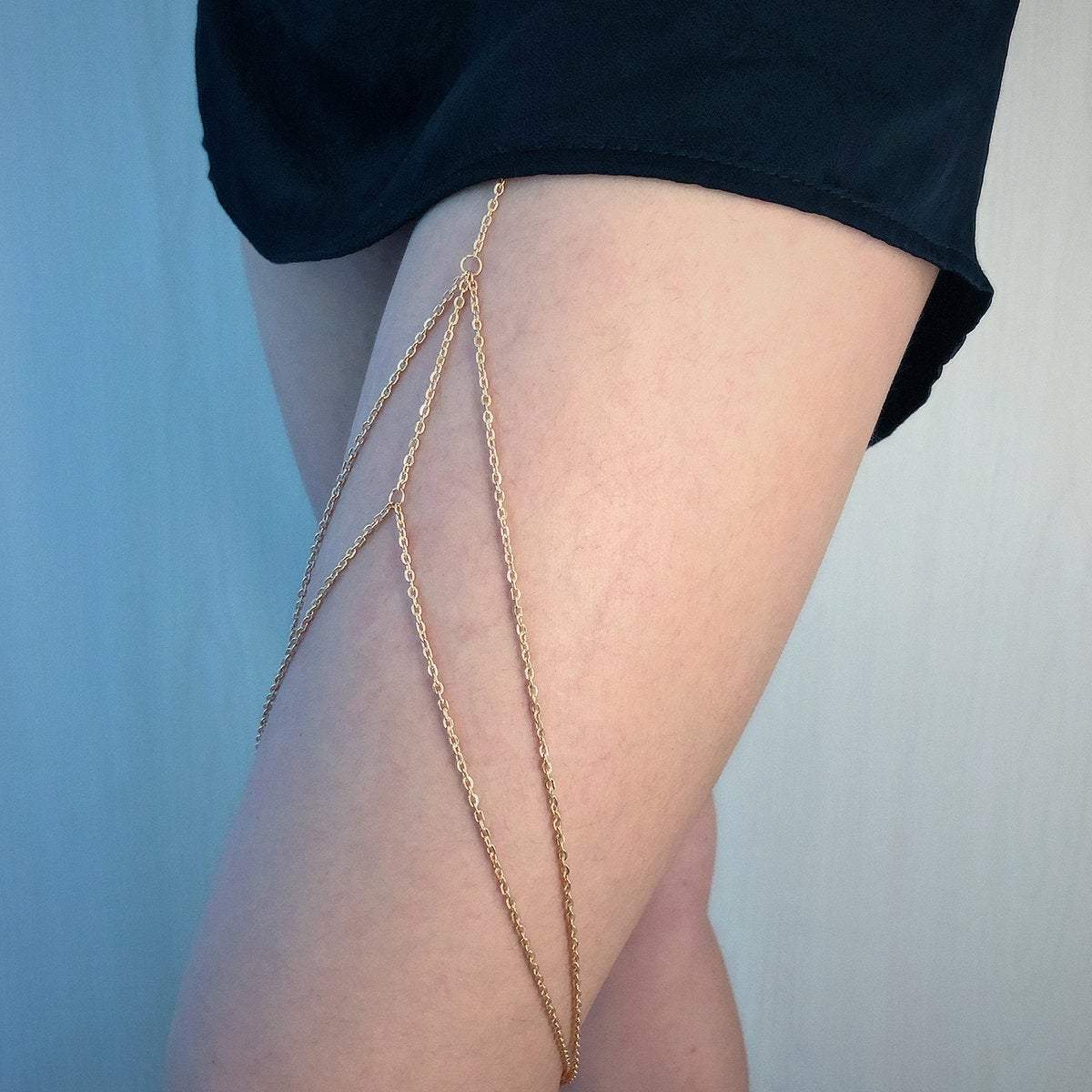 Dainty Layered Chic Womens Thigh Leg Chain - Bikini Beach Harness Body Chain - Body Jewelry Accessories for Women - ArtGalleryZen