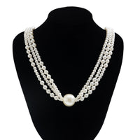 Thumbnail for Dainty Layered Pearl Chain Necklace - ArtGalleryZen
