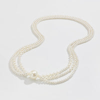 Thumbnail for Dainty Layered Pearl Chain Necklace - ArtGalleryZen