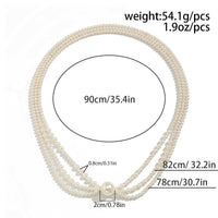Thumbnail for Dainty Layered Pearl Chain Necklace - ArtGalleryZen