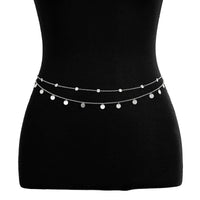 Thumbnail for Dainty Layered Sequin Tassel Saturn Belly Chain Set - ArtGalleryZen