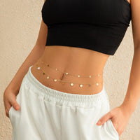 Thumbnail for Dainty Layered Sequin Tassel Saturn Belly Chain Set - ArtGalleryZen