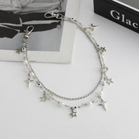 Thumbnail for Dainty Layered Star Pendant Pearl Trouser Chain - ArtGalleryZen