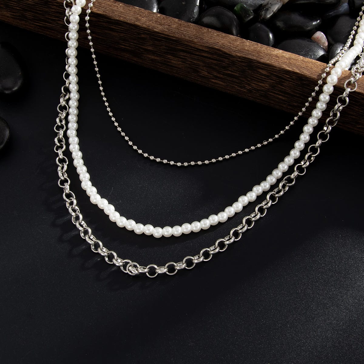 Dainty Layering Cross Pendant Pearl Trouser Chain - ArtGalleryZen