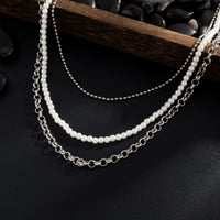 Thumbnail for Dainty Layering Cross Pendant Pearl Trouser Chain - ArtGalleryZen