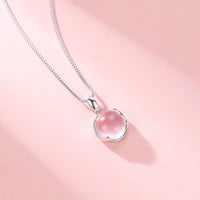 Thumbnail for Dainty Pink Crystal Pendant Necklace - ArtGalleryZen