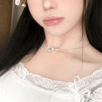 Thumbnail for Dainty Pink CZ Inlaid Butterfly Pendant Cable Chain Necklace - ArtGalleryZen